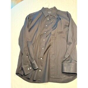 EMPORIO ARMANI Button Front Casual Shirt Men's X-LARGE Black COTTON Blend